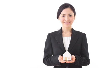 Asian businesswoman on white background